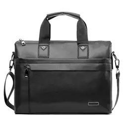 Деловой портфель мужские кожаные сумки для ноутбука повседневные компьютерные сумки мужские дорожные сумки на плечо черный коричневый