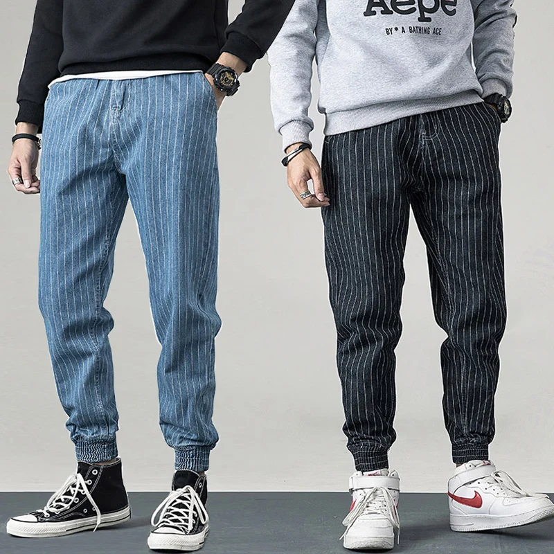 

Japanese Style Fashion Stripe Designer Loose Fit Cargo Pants hombre Slack Bottom Streetwear Hip Hop Joggers Men Pants