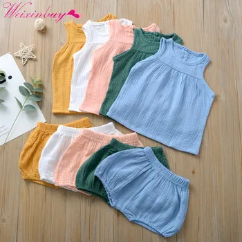 

Summer Newborn Baby Girl Clothes Sleeveless Lace Flower Tops Ruffle Shorts 2Pcs Outfits Summer Clothes