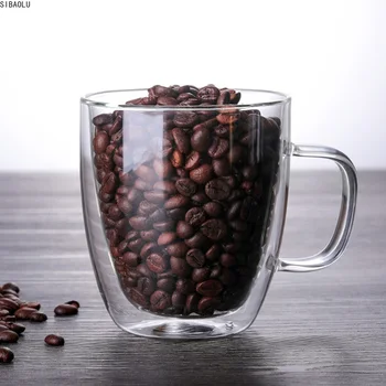 

Coffee Mugs With the Handle Mugs Drinking Insulation Double Wall Glass Tea Cup insulated tumbler drinking trave wine glasses