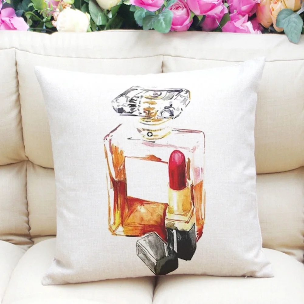 45-45cm-Printed-Pillowcase-Perfume-Bottles-Lipstick-Velvet-Cushion-Cover-Square-Pillowslip-Home-Pillow-Covers(2)