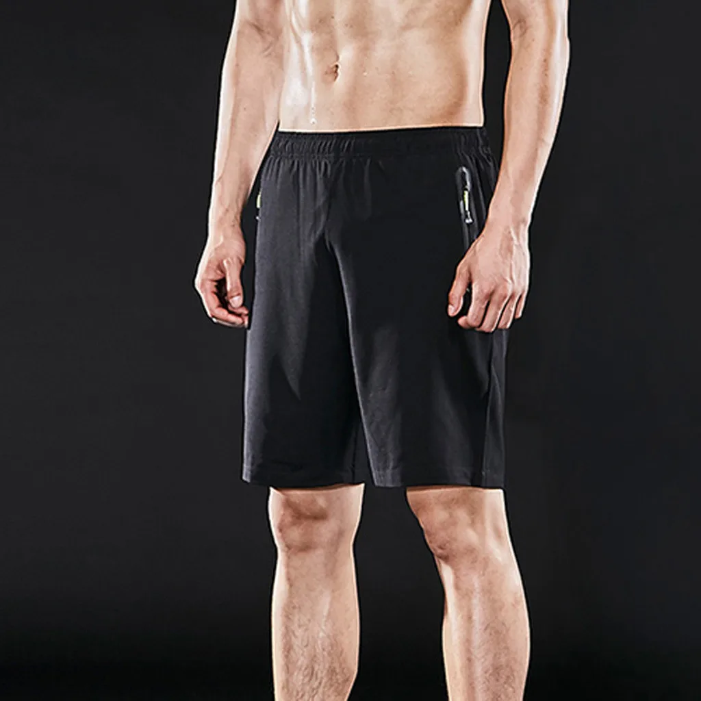 Мужские летние модные однотонные повседневные свободные спортивные пляжные шорты с карманами