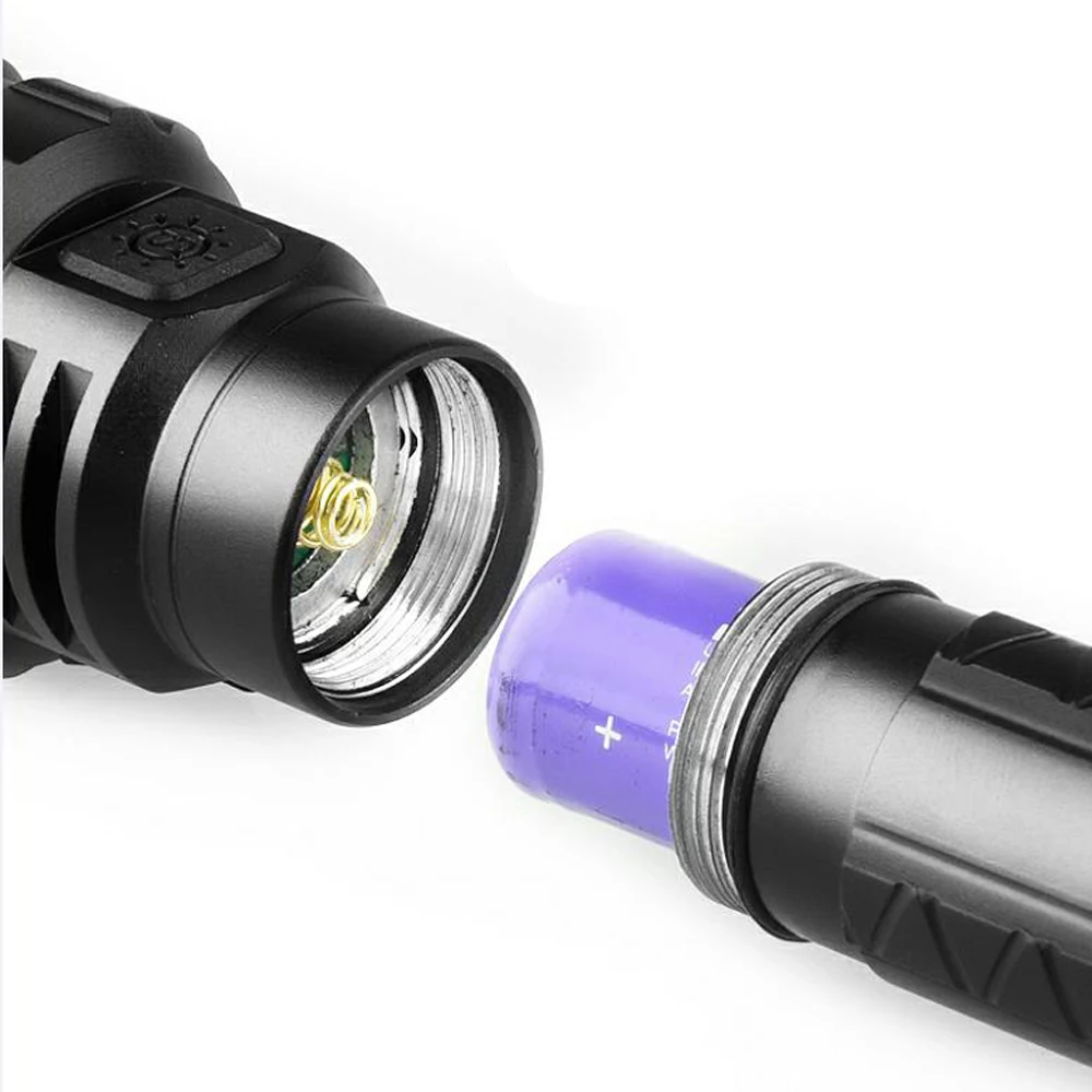 LED 사냥 전술 손전등, USB 충전식 스카우트, 매우 밝은 방수 18650 토치, 적색, 녹색, 백색