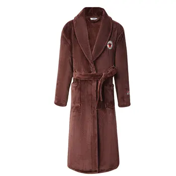 

Thicken Short Homewear Nightgown Brown Couple New Arrival Sleepwear Kimono Bathrobe Gown Casual Winter Nightwear Home Clothing