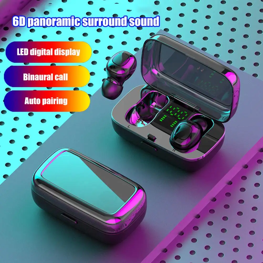 XG21 Mini TWS Bluetooth 5 0 Noise Reduction Music HiFi In Ear Wireless Sport Earbuds Earphones With Display charging Box