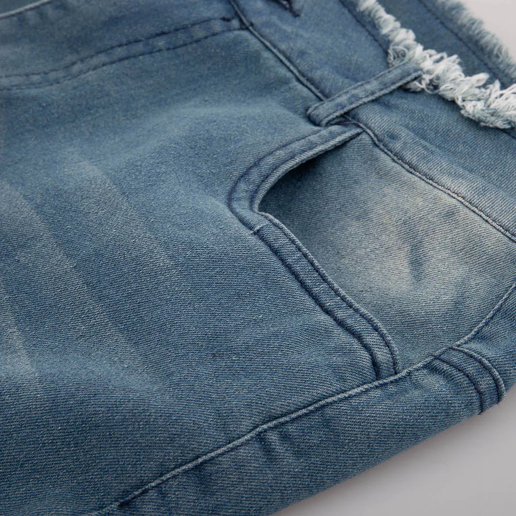 Jaycosin модные зимние трендовые Женские повседневные узкие джинсы с высокой талией и карманами удобные мягкие потертые джинсы с кисточками 1119#4