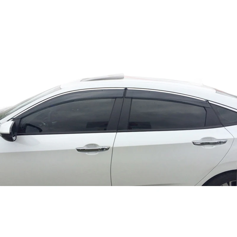 4 Piece Injection molding trim vent shade rain sun wind deflector window visor for CIVIC 2006-2011 2012