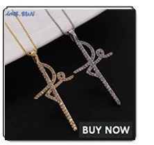 MHS.SUN CZ Zircon Big Cross Pendant Necklace For Men Women Gift Hip Hop Gold/Silver/Black Chain Necklace Religion Jewelry 1PC