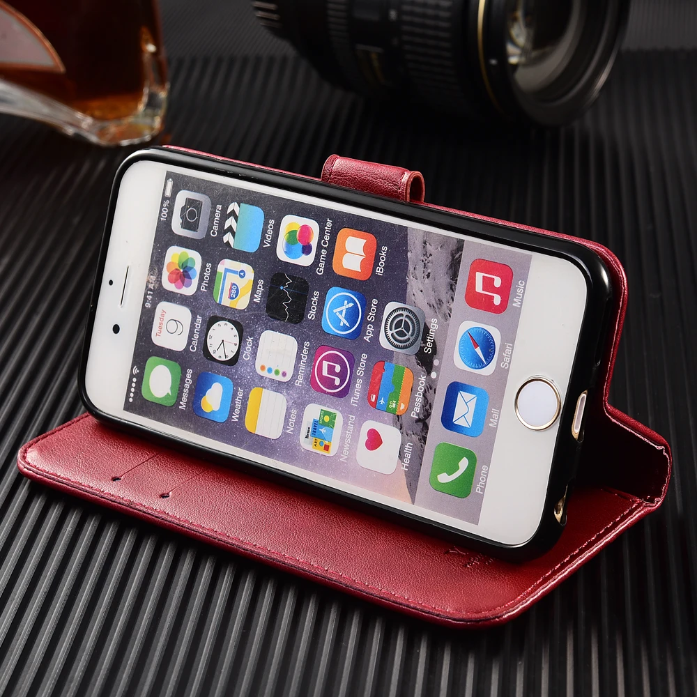 НА iPhone 6 iPhone6 Coque флип-бумажник чехол для iPhone 6 6S 7 8 Plus Fundas 3D тиснение бабочка Роскошный кожаный чехол