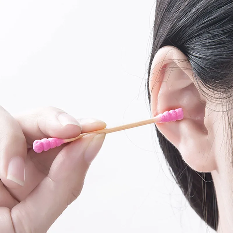 

200pcs/Lot Candy Color Soft Thread Dual-head Cotton Swabs Stick Makeup Tools Bamboo handle Personal Hygiene Care Makeup Tools