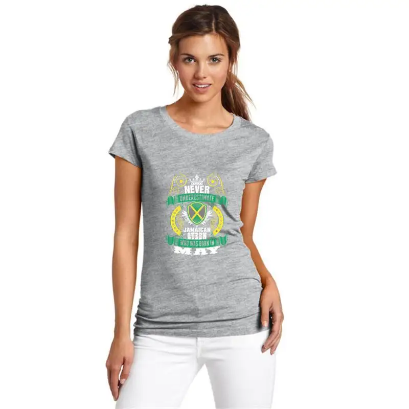 

Print Never Underestimate A Jamaican May Queen t shirt loose size 2260xl Formal chanukah Knitted men t-shirts