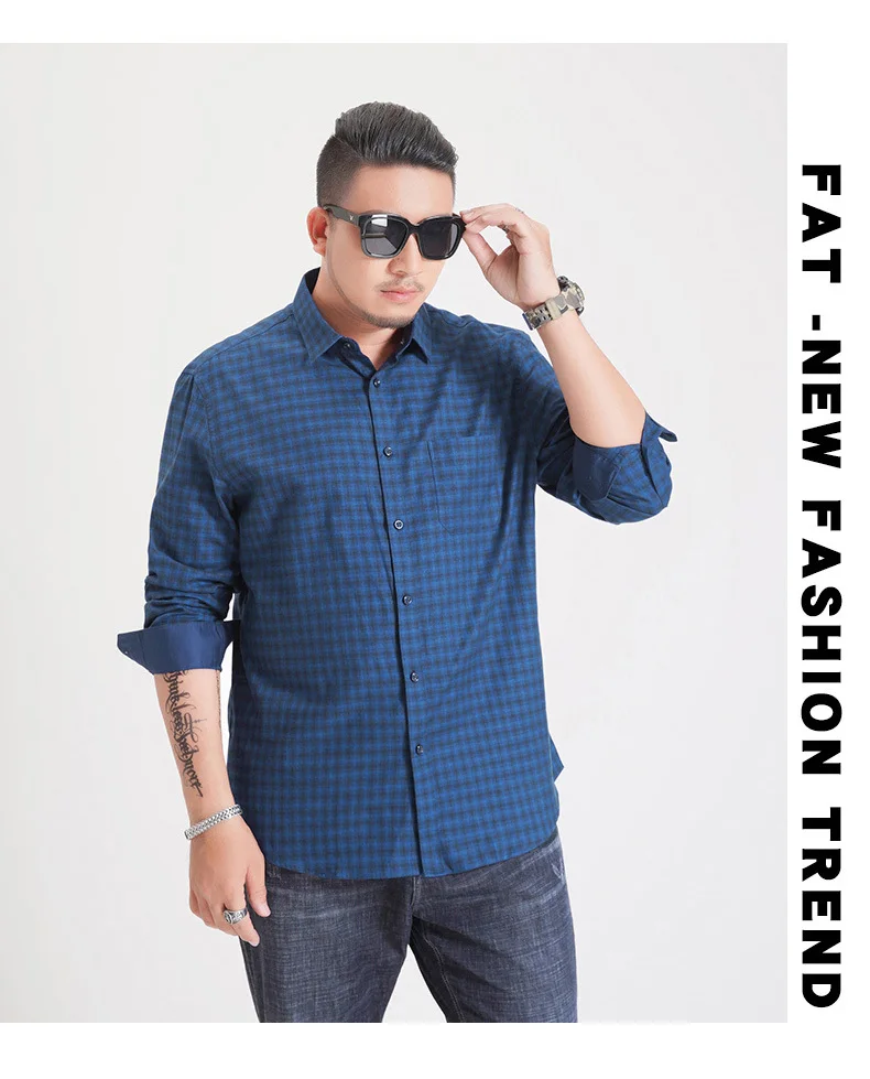Мужские рубашки Slim Fit рубашки мужские модные деловые повседневные рубашки с длинными рукавами мужские рубашки для соцлиц Большие размеры 6XL 7XL 8XL