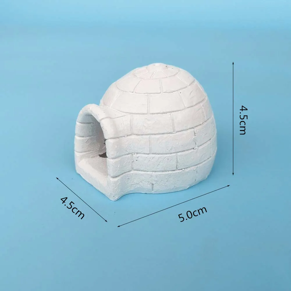 Polar Bear Family Animal Snow House Figurine Ornament Garden Fairy Decor Glass DIY Accessories
