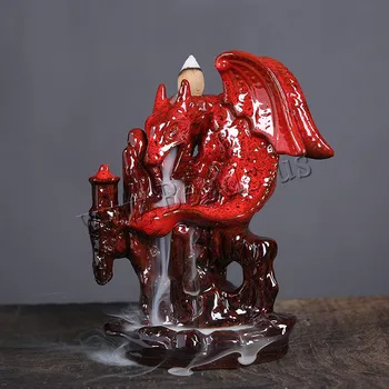

Backflow Incense Burner Fly Dragon Purple Sand Incense Smoke Waterfall Back Flow Aroma Incense Burner Censer Holder Home Decor