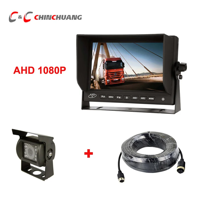 AHD 1080P SONY Автомобильная запасная камера заднего вида, камера заднего вида, 18 IR светодиодный+ 7 дюймовый AHD монитор для грузовика, автобуса, RV, каравана, фургона