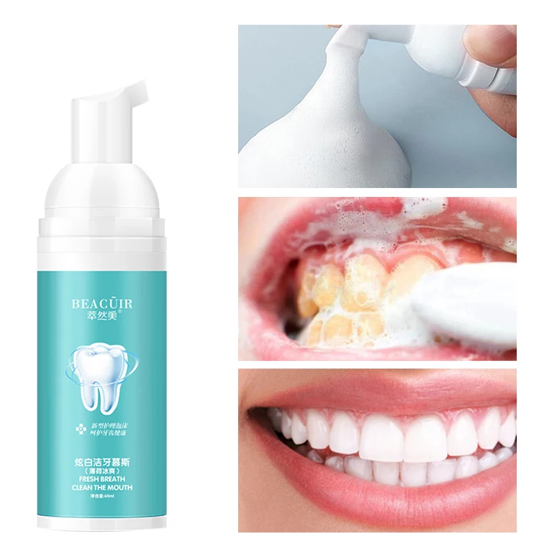 

BEACUIR Plant Tooth Cleaning Mousse Fresh Shining Toothpaste Teeth Whitening Remove Plaque Stains Bright Teeth Portable Dental