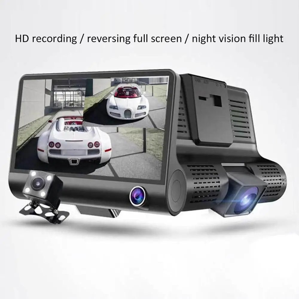 

Car DVR 3 Camera Lens 4.0 Inch Dash Camera Dual Lens With Rearview Camera Video Recorder Car Registrator Dvr Dash cam