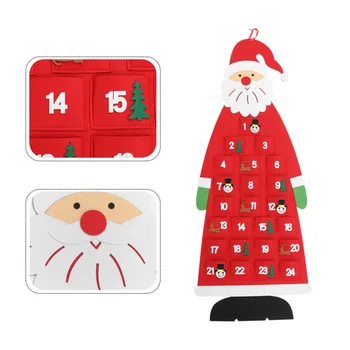 

1 Pc Christmas 24 Days Countdown Santa Clause Calendar Felt Wall Door Calendar