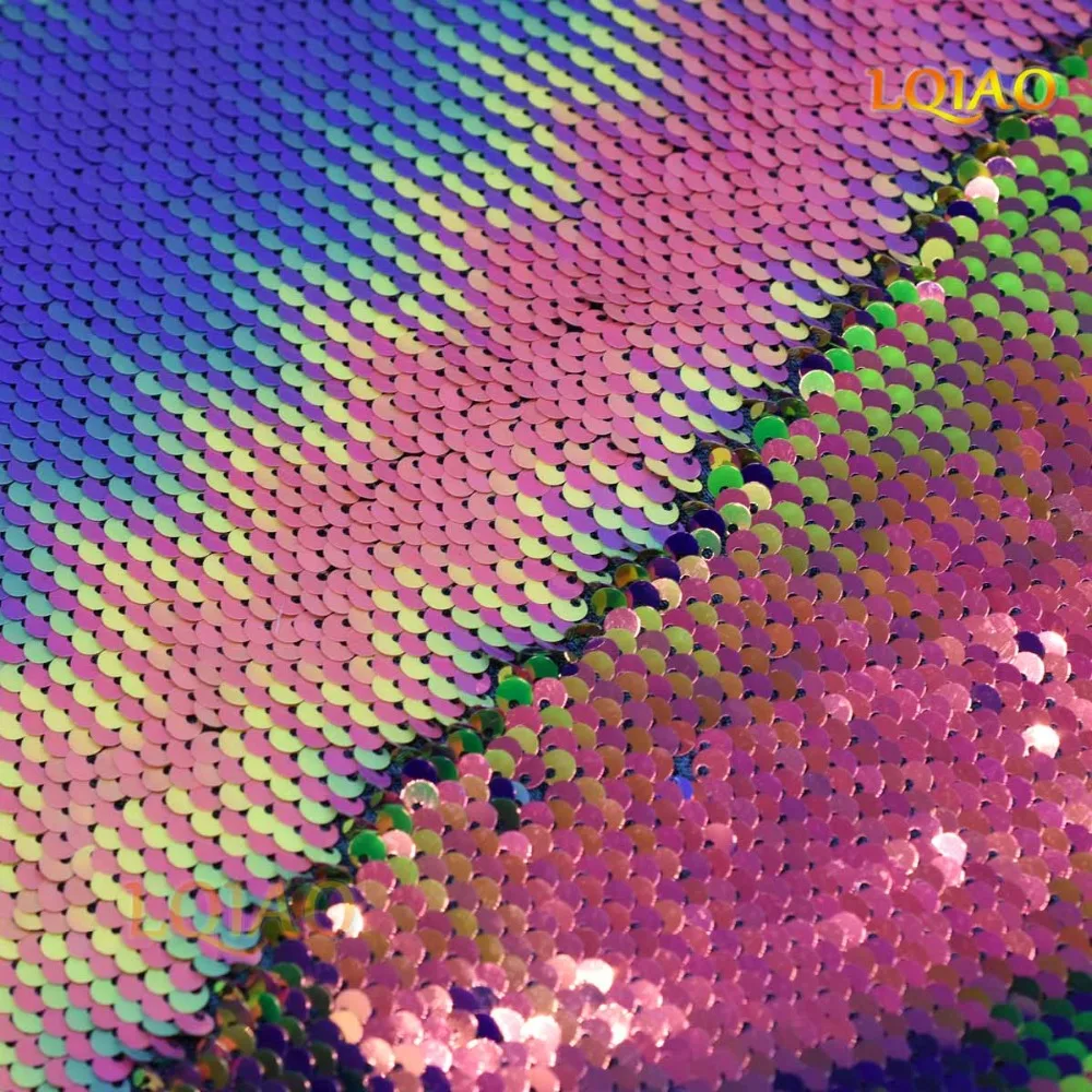 Iridescent Gold Rainbow Reversible Sequin Fabric 05