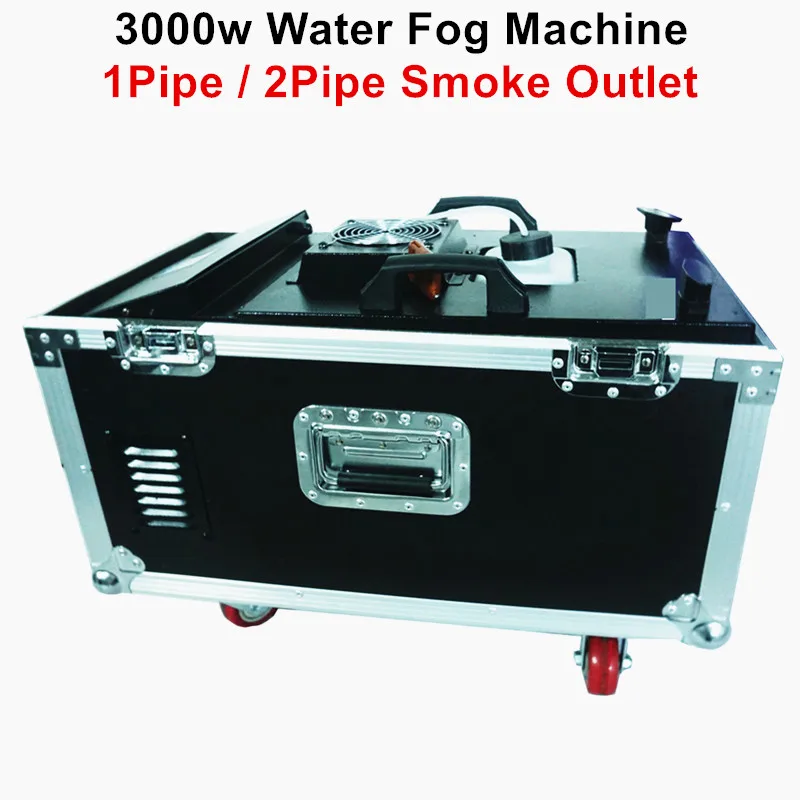 

3000w water fog machine dmx512/remote water low lying smoke machine with flightcase packing 1pipe/2pipe smoke outlet select