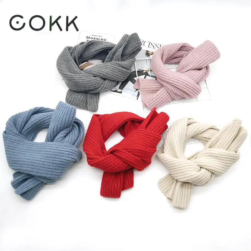 COKK Женские однотонные шарфы женские зимние плотные теплые мягкие пашмины шали палантины розовые черные женские вязаные шерстяные длинные шали