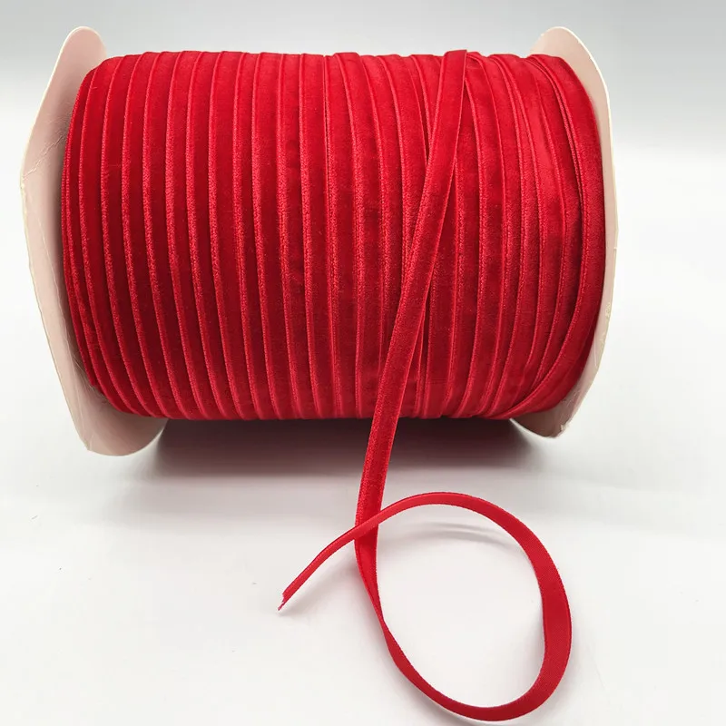 5yards 6mm Velvet Ribbon Wedding Handmade Gift Wrapping Hair Bowknot DIY Party Decoration Christmas