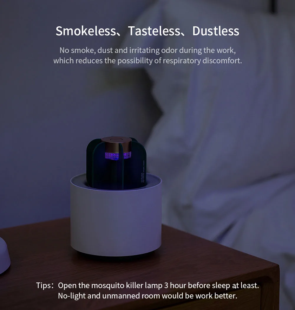 Sothing кактус антимоскитная лампа Eletric UV Light Mosquito Repellent Trap бездымного без запаха Светодиодный лампа для уничтожения насекомых