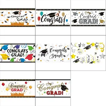 

1PC Graduation Decorations 2020 - Large Polyester Backdrop Banner 78.7''x45'' - Grad Party Supplies Hanging Flags Yard Signs