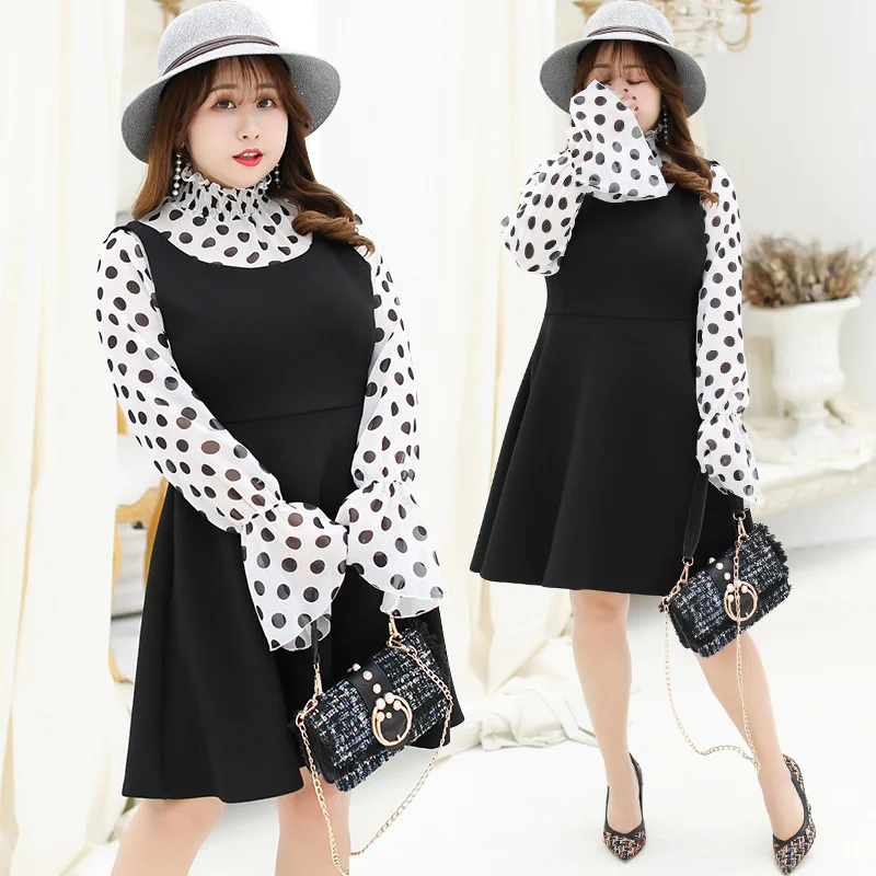 

2019 Summer New Products Plus-sized WOMEN'S Dress Fat Mm Slimming Two-Piece Dress 300 Small Dress Y041