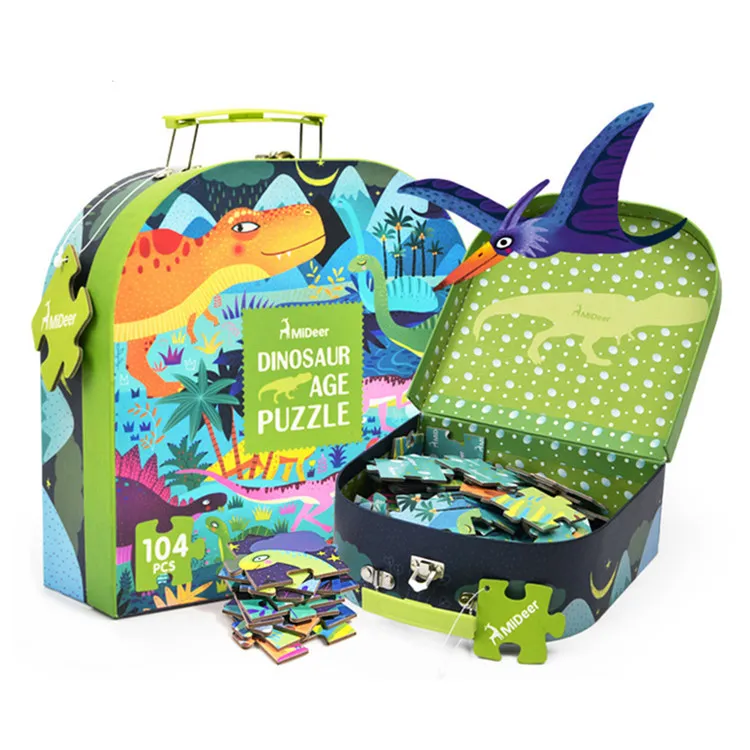 

MiDeer Mi Deer Children Dinosaur Jigsaw Puzzle 100 Pieces Thick Cardboard Boy Educational Toy 3-6-Year-Old Hand Gift Box