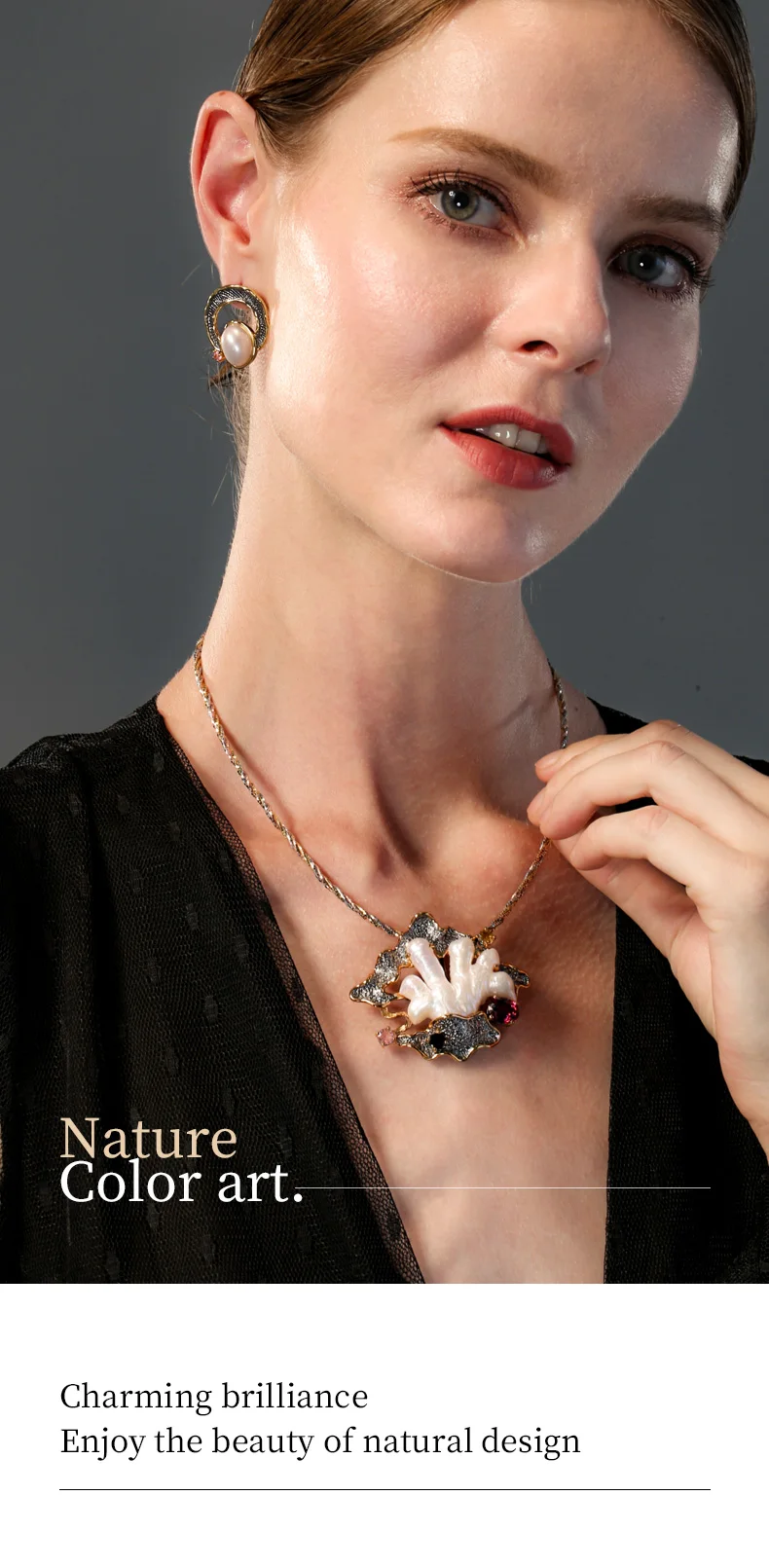 Изысканные ювелирные изделия, натуральный барочный жемчуг, S925 Серебряная Инкрустация, ретро дизайн, жемчужные серьги