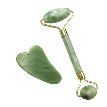 

Jade Roller Gua Sha Set for Facial Roller Massager Tool Eye Aging Release Pressure 100% Original Natural With Giftbox