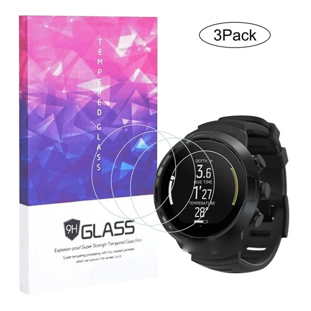 3 шт. для Suunto D5 Защитная пленка для экрана часов из закаленного стекла с высокой твердостью Взрывозащищенная защитная пленка для экрана