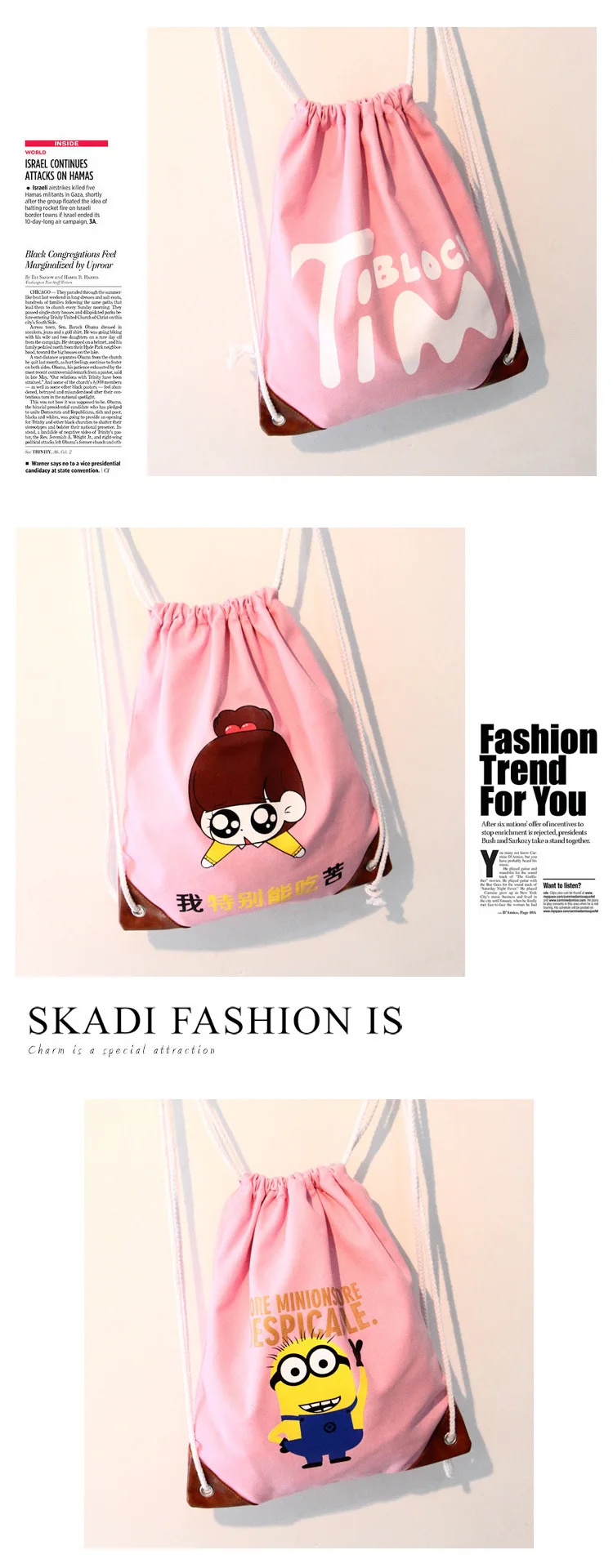 Для женщин Drawstring рюкзак, сумка для покупок из хлопка парусиновая спортивная сумка для путешествий Карманный чехол Worek plecak Sznurek Sacos De Mujer; большие размеры