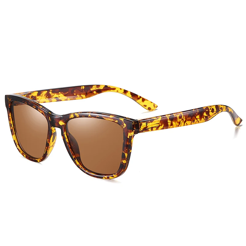AOFLY, фирменный дизайн, модные поляризационные солнцезащитные очки для мужчин и женщин, квадратные мужские солнцезащитные очки для рыбалки, женские очки zonnebril heren UV400 - Lenses Color: C15Leopard Brown