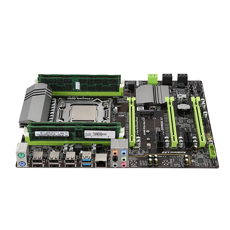 X79 материнская плата LGA2011 Combo с процессором E5 2650 4-канальный 16 Гб(4X4 Гб) DDR3 ram 1333 МГц NVME M.2 SSD слот