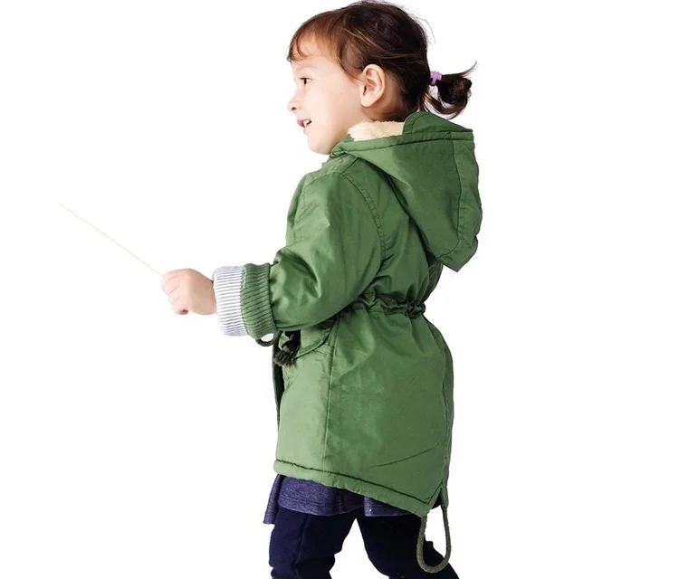 Детская куртка для девочек зимнее теплое пальто с капюшоном для мальчиков осенне-зимняя ветровка плюс плотная флисовая бархатная верхняя