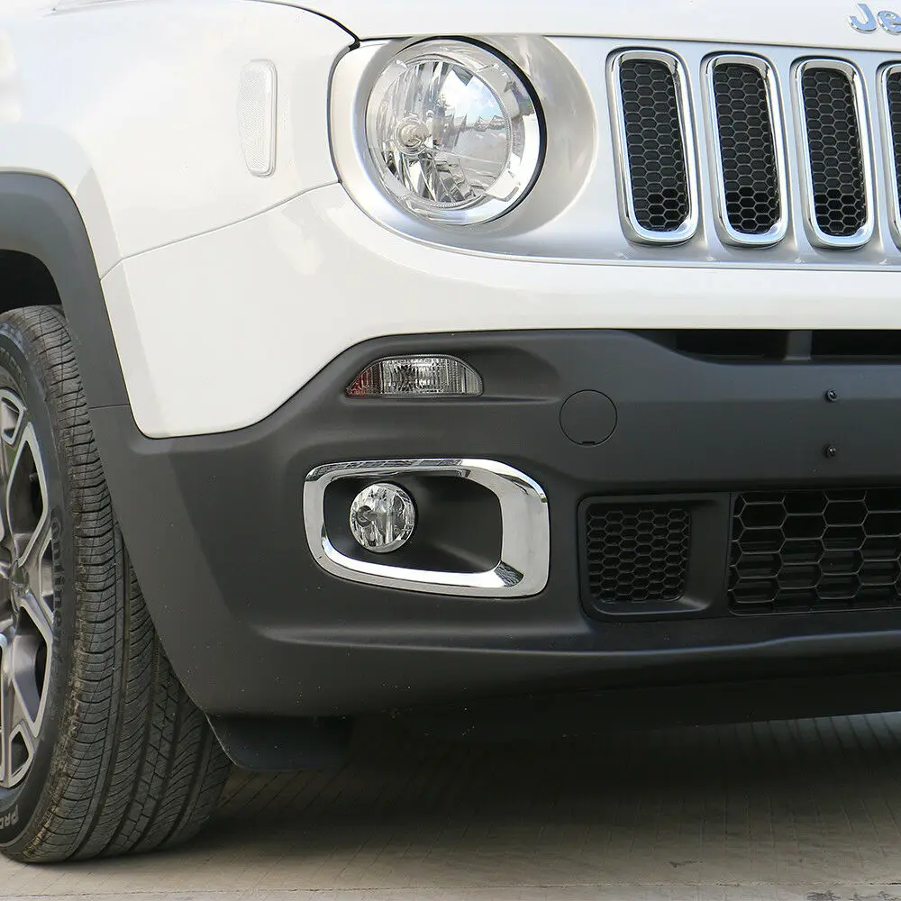 Для Jeep Renegade ABS Хром Передний Задний противотуманный фонарь противотуманная фара Крышка лампы