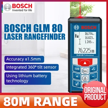 

Bosch GLM80 Range Finder Infrared Handheld Laser Range Finder Rechargeable 80 m Angle Measuring Instrument