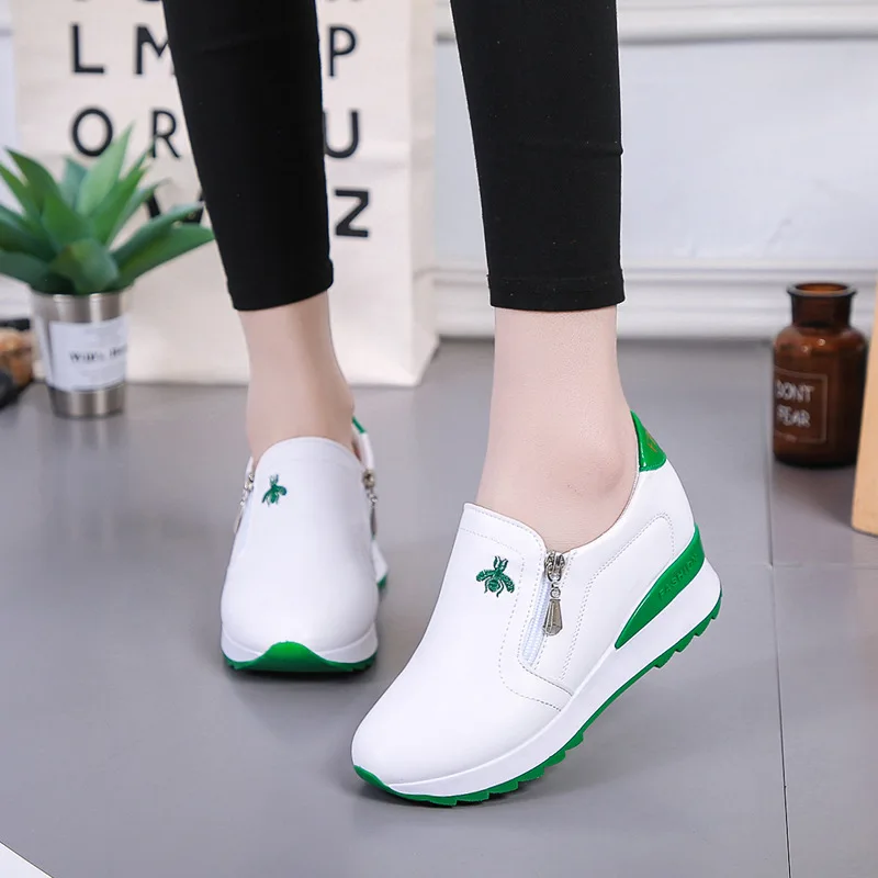 

2018 Spring New Style Casual Versatile Platform Thick Bottomed Students White Shoes Korean-style Slip-on Breathable Shoes Women'