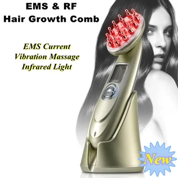

Electric Laser Hair Growth Comb Anti Hair Loss Infrared Treatment EMS & RF Nano Red Light Vibration Massage Comb Hair Generator
