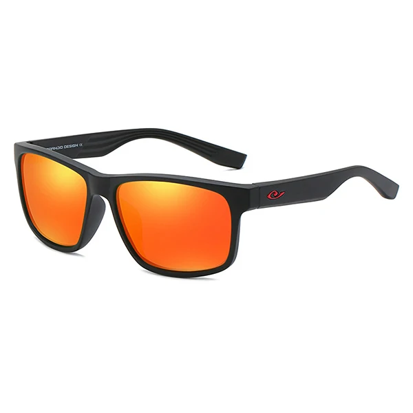 HGE-H Прохладный Цвет соответствующие квадратные поляризационные солнцезащитные очки Для мужчин новые летние Стиль, кошачий глаз, модные солнцезащитные очки мужские наружные спортивные очки KH56 - Цвет линз: C6 Black Frame Red
