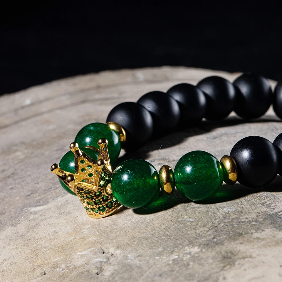 

2019 Bracelet Classic Natural Stone Charm Crown elephant Head Pendant Beaded Bracelets for Men Best Friend Hot popular jewelry