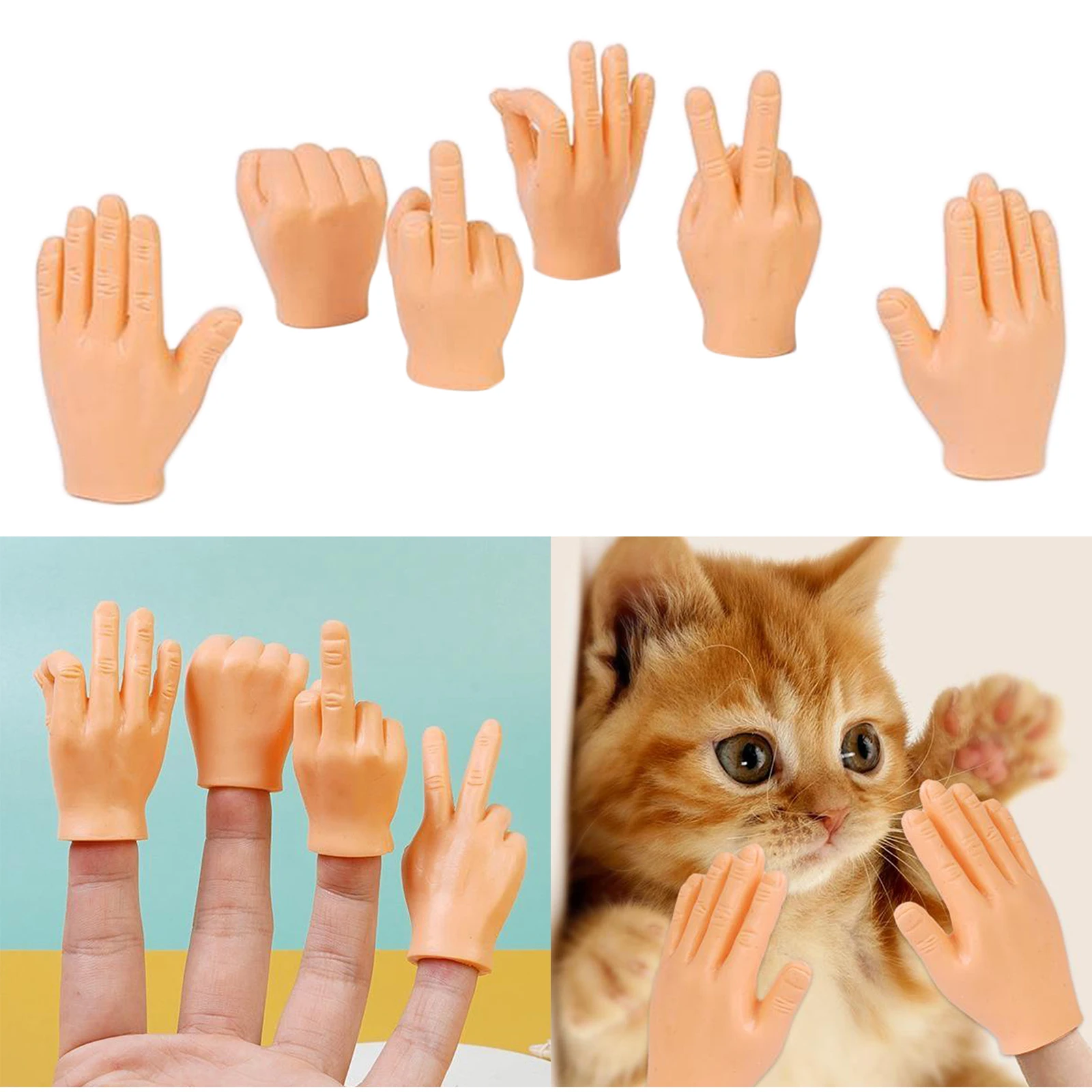 Set of Rubber Finger Hands for Finger Hands Mini Puppets Small