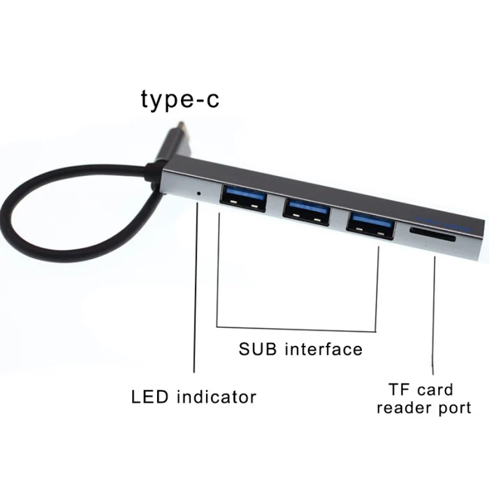 Тип C к USB2.0 концентратор TF карты порт адаптер портативный для мобильного телефона ноутбук офис PUO88