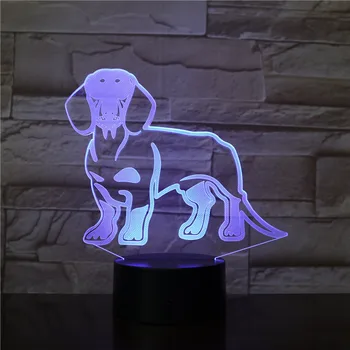

Sausage Dog Dachshund Kid Room Night Light Table Lamp Wiener-Dog Pet Puppy Glowing LED Optical Illusion Lamp Decorative Lighting