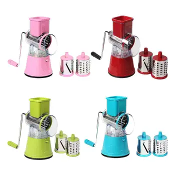 

Vegetable and fruit cheese slicer, hand-operated multi-function drum shredder