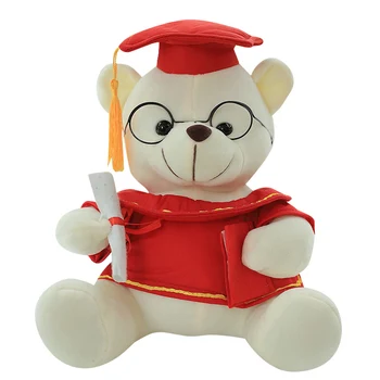 

hot selling graduation gifts 18cm 23cm 28cm 35cm stuffed graduation plush bear toys wearing caps holding diploma