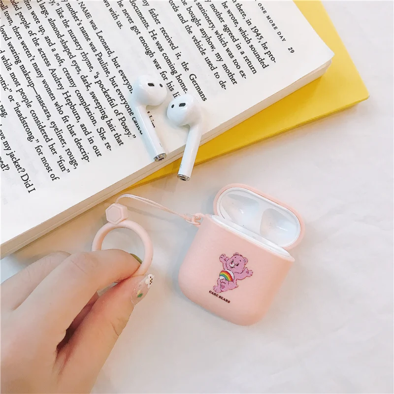 Конфета Медведь Кожа Чехол для airpods для удостоверения личности-2 1 Care Bears мягкие беспроводные bluetooth наушники earpods для airpod чехол защитный чехол с крышкой