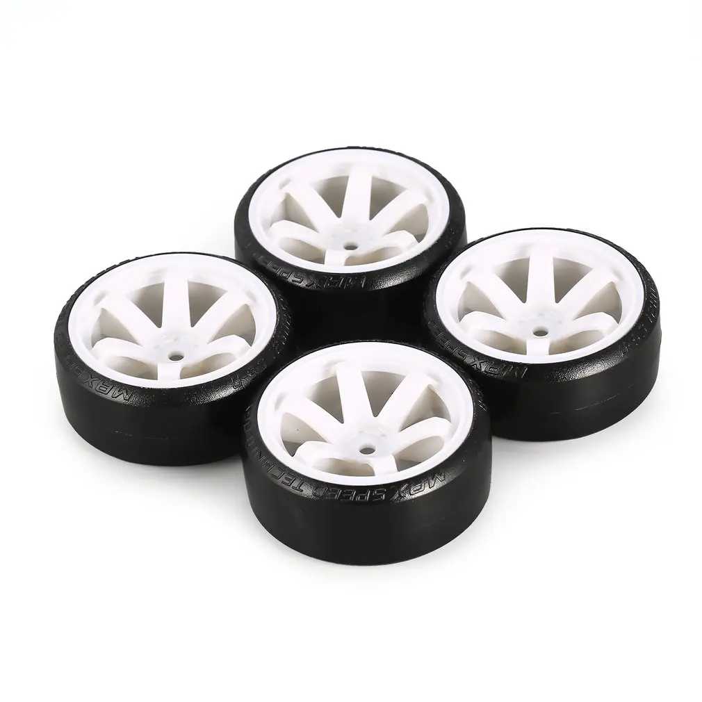 

4Pcs RC Drifting Tire Set Hard Plastic Hard Tyre Set for Traxxas HSP Tamiya HPI RC On-road Vehicle Drifting Car Spare RC Parts